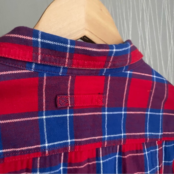 Duluth Trading Company Flannel Shirt Extra Large Red Blue Plaid XL - Picture 7 of 7